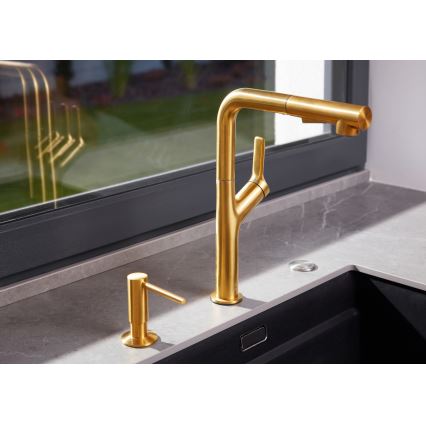 KFA Armatura 990-100-31 - Distribuidor de sabão embutido DUERO aço inoxidável/solo dourado