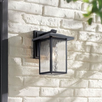Kichler - Aplique de parede para exterior CAPPANNA M 1xE27/60W/230V IP44 preto