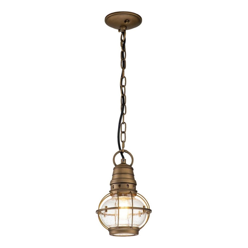 Kichler - Candeeiro suspenso para exterior com corrente BRIDGE POINT 1xE27/60W/230V IP44 bronze