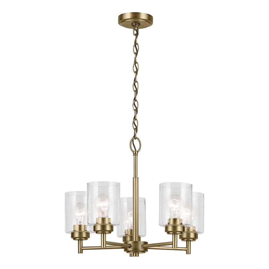 Kichler - Candeeiro suspenso WINSLOW 5xE27/60W/230V diâmetro 50,2 cm latão