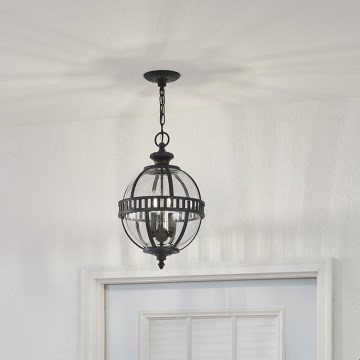 Kichler - Candelabro suspenso exterior HALLERON 3xE14/60W/230V IP44