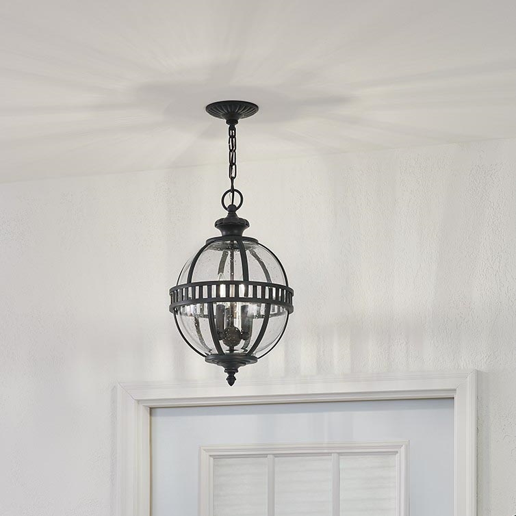 Kichler - Candelabro suspenso exterior HALLERON 3xE14/60W/230V IP44