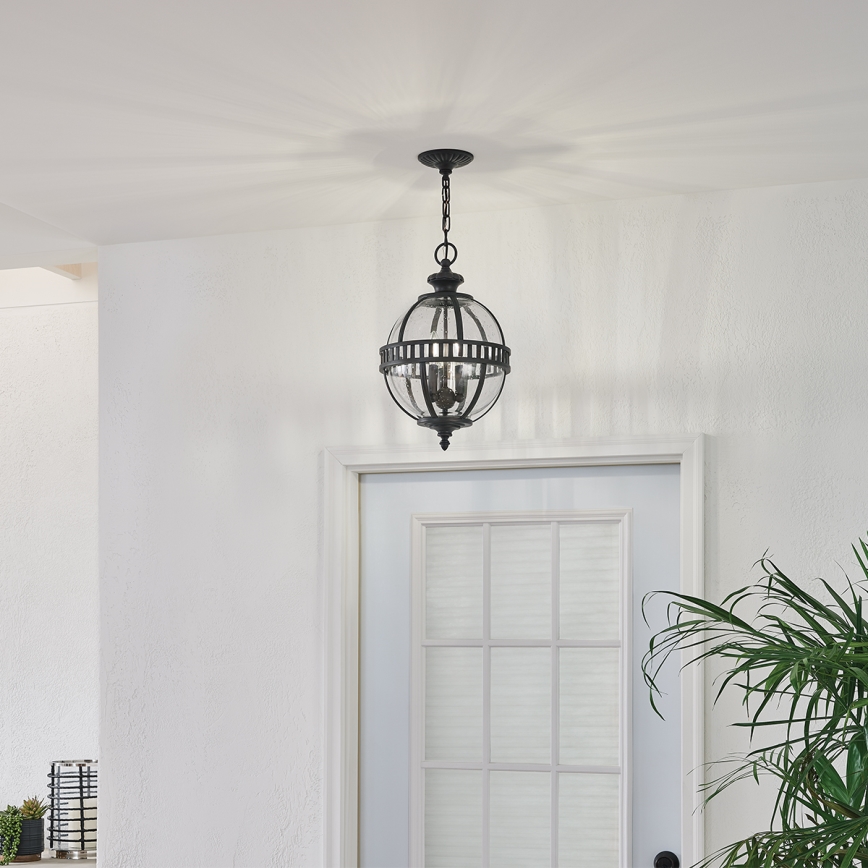 Kichler - Candelabro suspenso exterior HALLERON 3xE14/60W/230V IP44