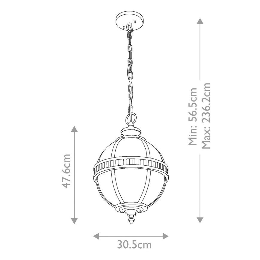 Kichler - Candelabro suspenso exterior HALLERON 3xE14/60W/230V IP44