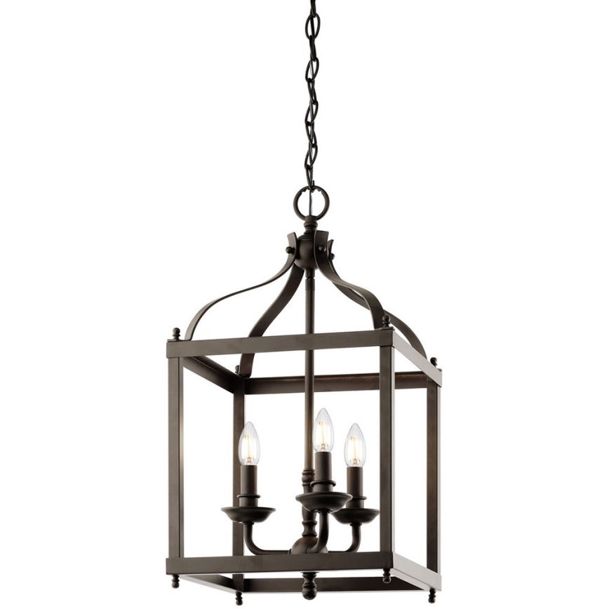 Kichler - Candelabro suspenso LARKIN 3xE14/60W/230V antracite