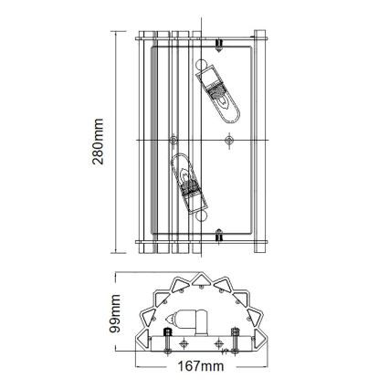 Kichler - Iluminação de parede de casa de banho LED CRYSTAL SKYE 2xG9/3W/230V IP44