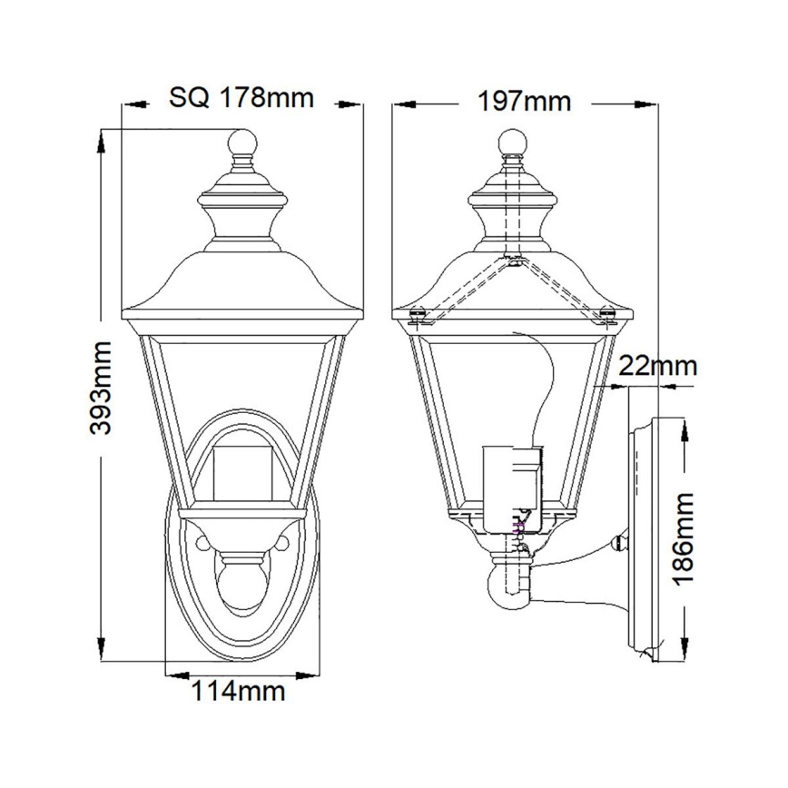 Kichler - Iluminação de parede exterior BAY SHORE 1xE27/60W/230V IP44