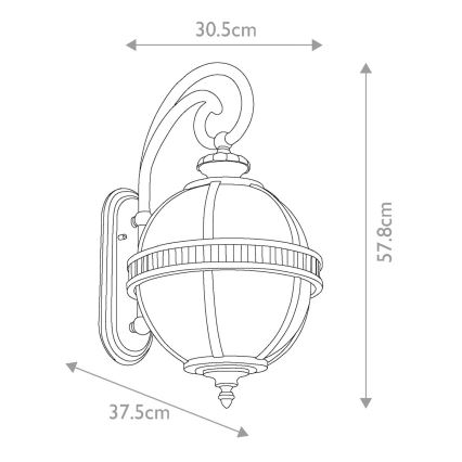 Kichler - Iluminação de parede exterior HALLERON 3xE14/60W/230V IP44