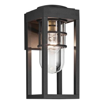 Kichler - Iluminação de parede exterior HONE 1xE27/60W/230V IP44 preto