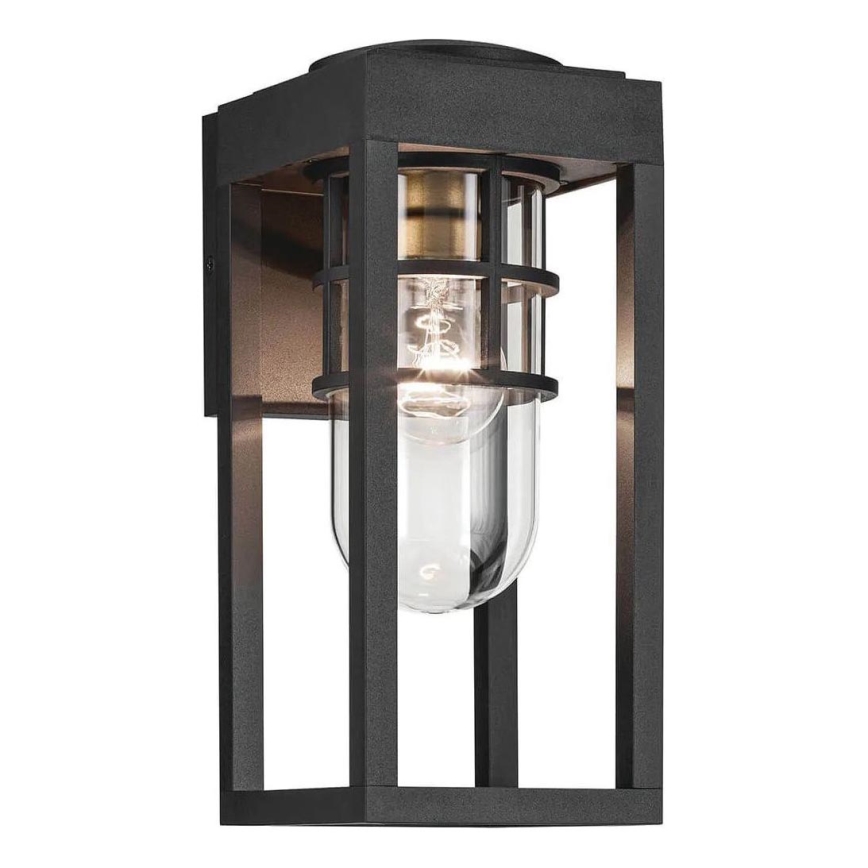 Kichler - Iluminação de parede exterior HONE 1xE27/60W/230V IP44 preto