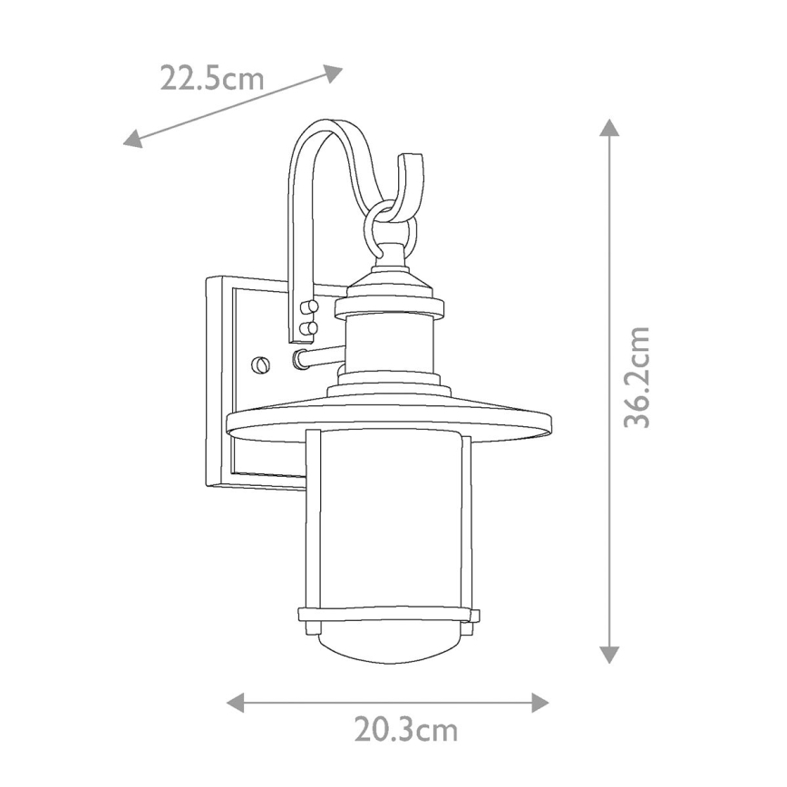 Kichler - Iluminação de parede exterior RIVERWOOD 1xE27/100W/230V IP44 antracite