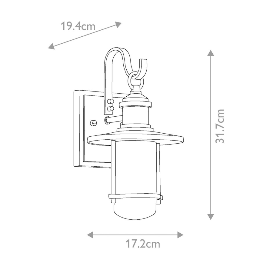 Kichler - Iluminação de parede exterior RIVERWOOD 1xE27/60W/230V IP44 antracite