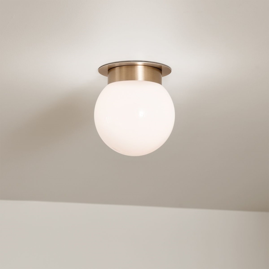 Kichler KL-ALBERS-F-G-CPZ-Candeeiro de tecto ALBERS 1xE27/40W/230V diâmetro 20,3 cm dourado