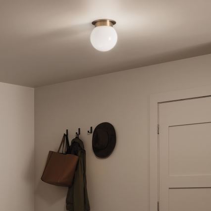 Kichler KL-ALBERS-F-G-CPZ-Candeeiro de tecto ALBERS 1xE27/40W/230V diâmetro 20,3 cm dourado