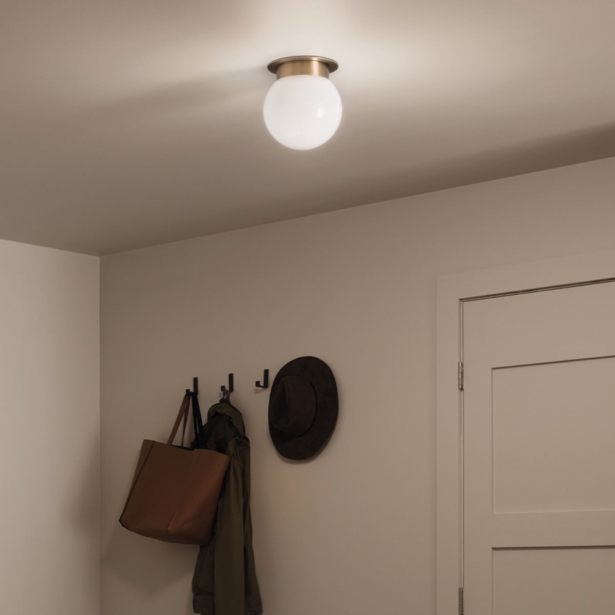 Kichler KL-ALBERS-F-G-CPZ-Candeeiro de tecto ALBERS 1xE27/40W/230V diâmetro 20,3 cm dourado