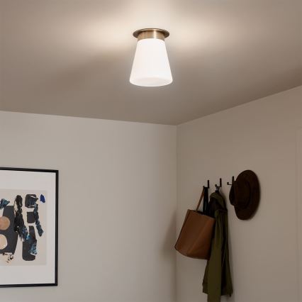 Kichler - Candeeiro de tecto ALBERS 1xE27/40W/230V diâmetro 21,6 cm bronze