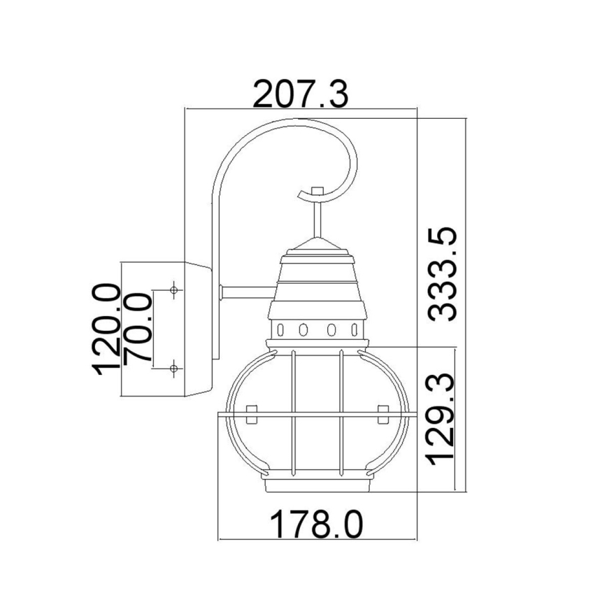 Kichler - Aplique de parede exterior BRIDGE POINT 1xE27/60W/230V IP44 latão