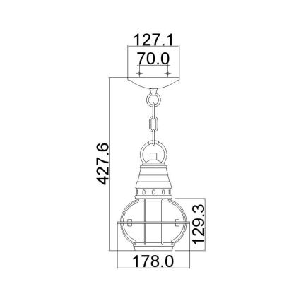 Kichler - Candeeiro suspenso exterior BRIDGE POINT 1xE27/60W/230V IP44