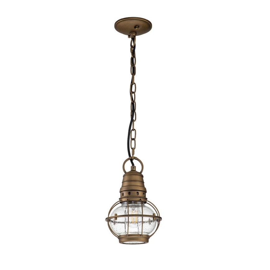 Kichler - Candeeiro suspenso para exterior com corrente BRIDGE POINT 1xE27/60W/230V IP44 bronze