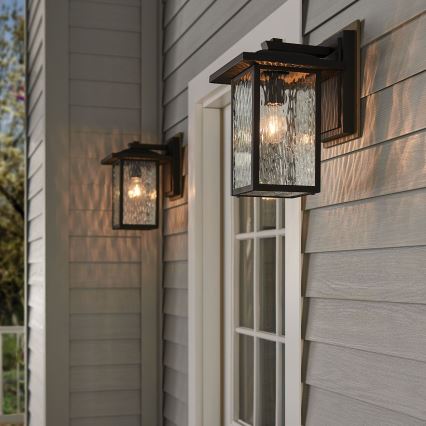 Kichler - Iluminação de parede exterior CAPPANNA 1xE27/60W/230V IP44 preto