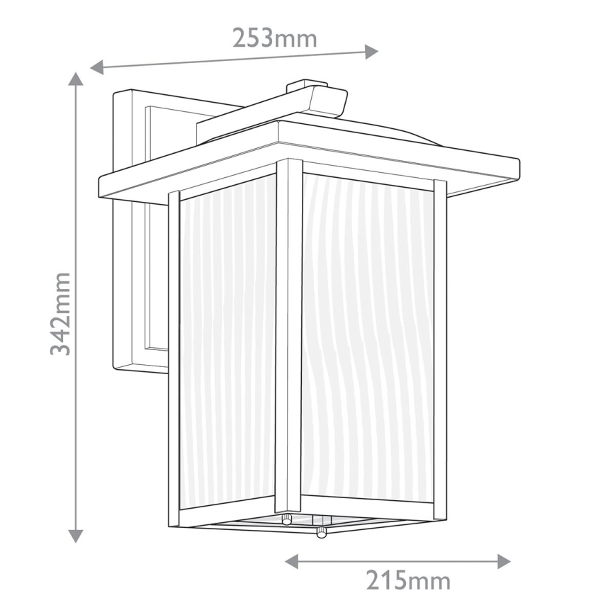 Kichler - Iluminação de parede exterior CAPPANNA 1xE27/60W/230V IP44 preto