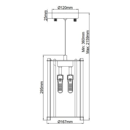 Kichler - Candeeiro suspenso para casa de banho LED CRYSTAL SKYE 2xG9/3W/230V IP44