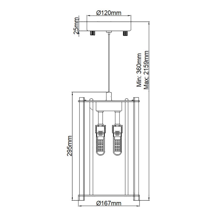 Kichler - Candeeiro suspenso para casa de banho LED CRYSTAL SKYE 2xG9/3W/230V IP44