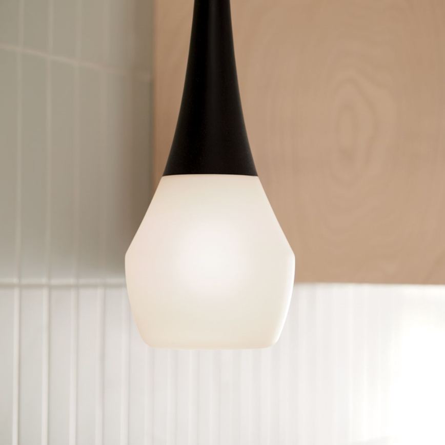 Kichler - Lustre em haste DEELA 1xE27/60W/230V Ø 17,8 cm preto