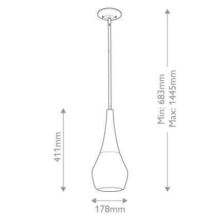 Kichler - Candeeiro suspenso DEELA 1xE27/60W/230V diâmetro 17,8 cm latão