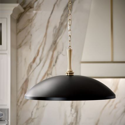Kichler - Candeeiro suspenso DELAROSA 1xE27/60W/230V preto/latão