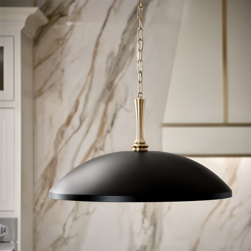 Kichler - Candeeiro suspenso DELAROSA 1xE27/60W/230V preto/latão