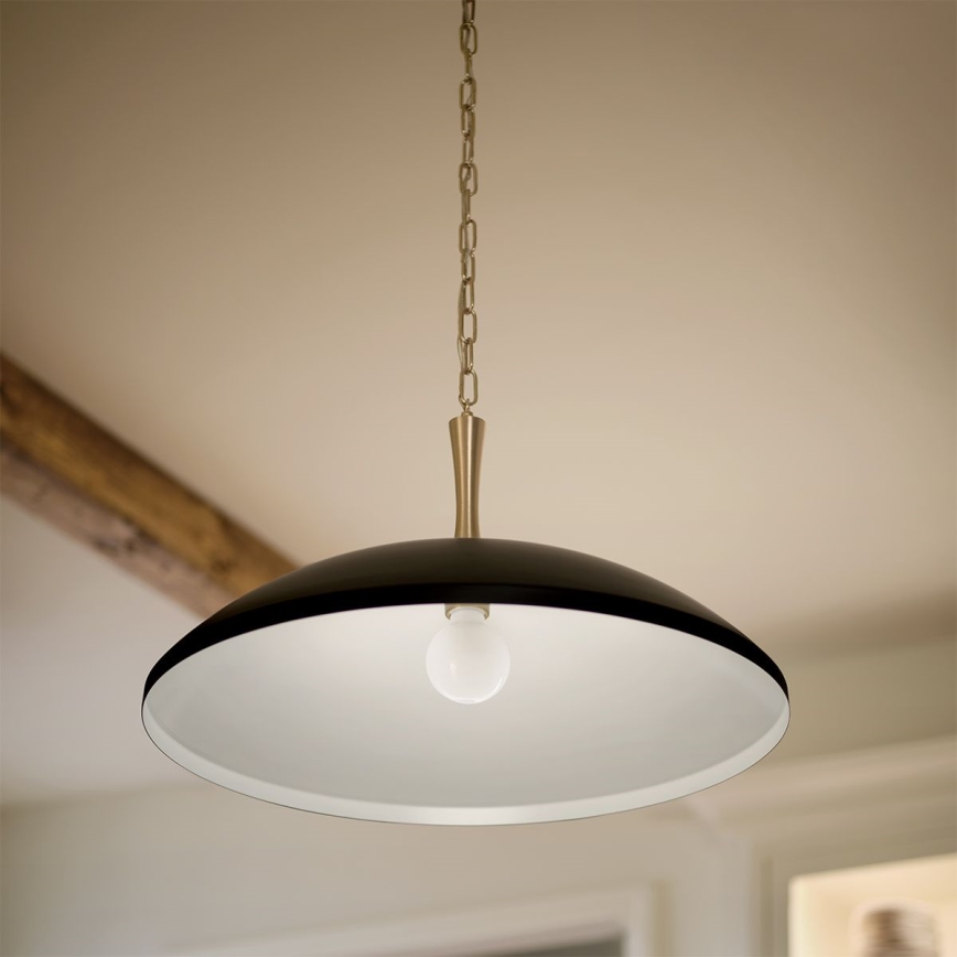 Kichler - Candeeiro suspenso DELAROSA 1xE27/60W/230V preto/latão