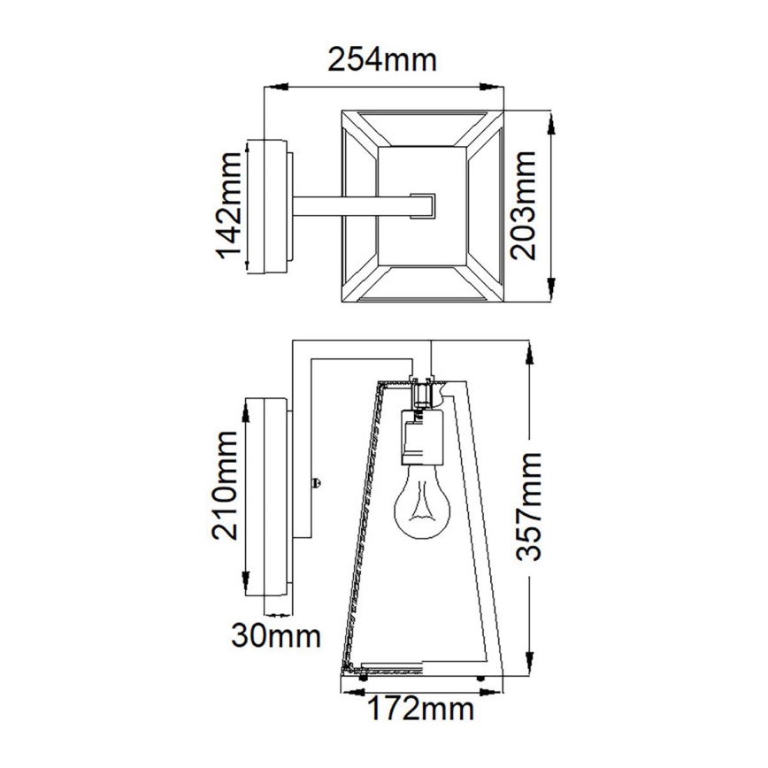 Kichler - Iluminação de parede exterior DELISON 1xE27/60W/230V IP44