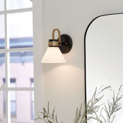 Kichler - Candeeiro de parede LED para casa de banho FARUM 1xG9/3W/230V IP44 preto/latão