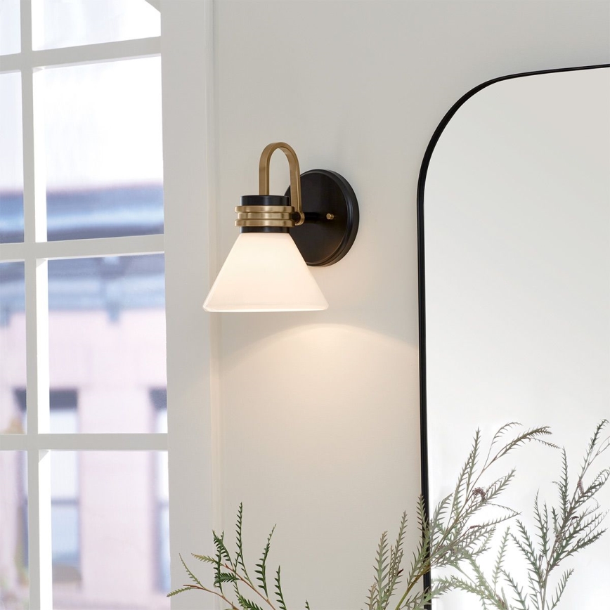 Kichler - Candeeiro de parede LED para casa de banho FARUM 1xG9/3W/230V IP44 preto/latão