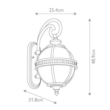 Kichler - Iluminação de parede exterior HALLERON 2xE14/40W/230V IP44