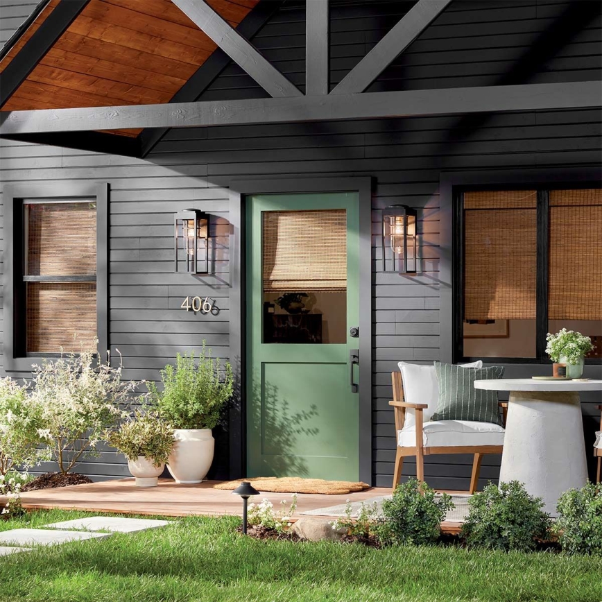 Kichler - Iluminação de parede exterior HONE 1xE27/60W/230V IP44 preto