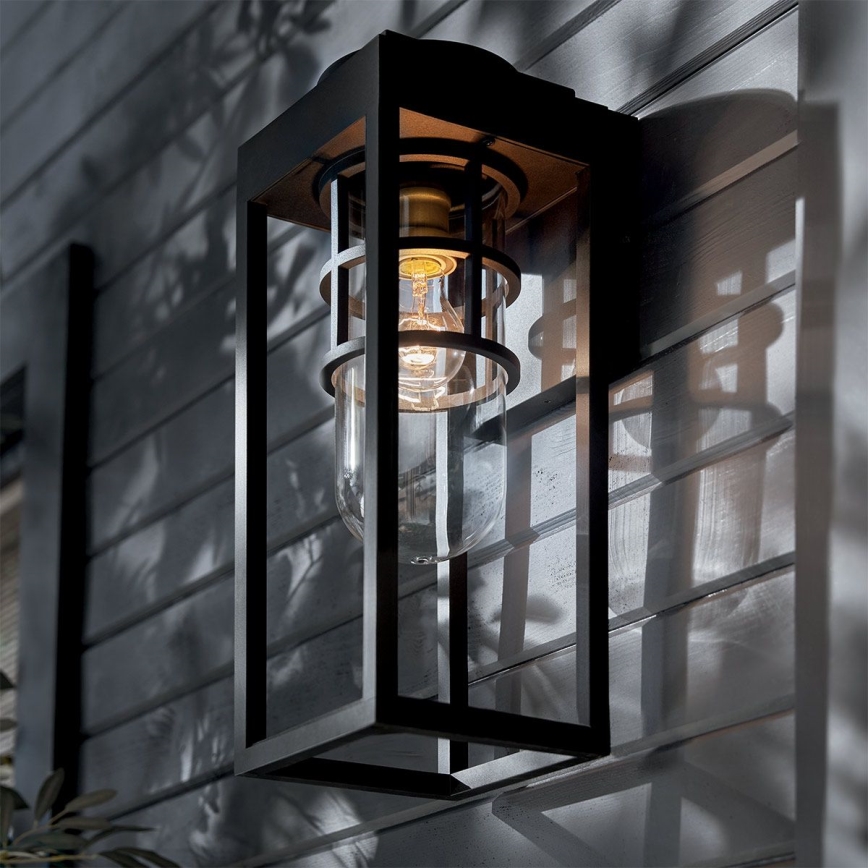 Kichler - Iluminação de parede exterior HONE 1xE27/60W/230V IP44 preto