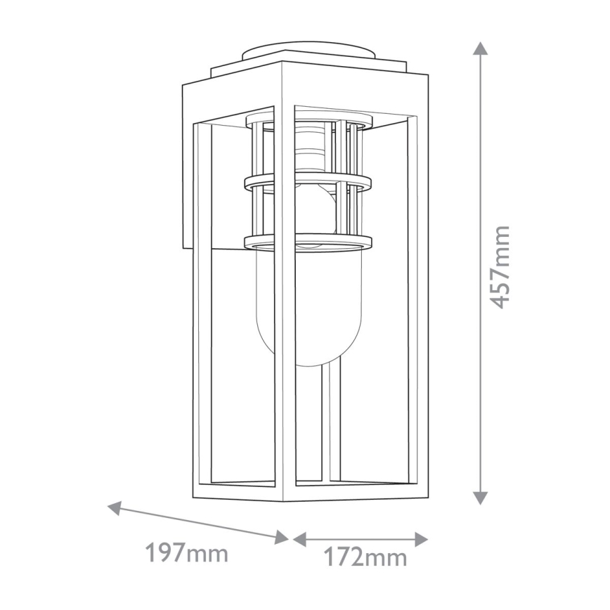 Kichler - Iluminação de parede exterior HONE 1xE27/60W/230V IP44 preto