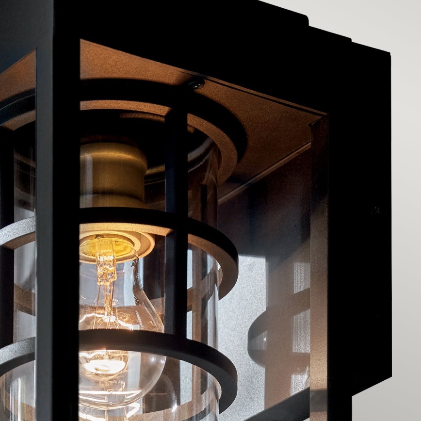 Kichler - Iluminação de parede exterior HONE 1xE27/60W/230V IP44 preto