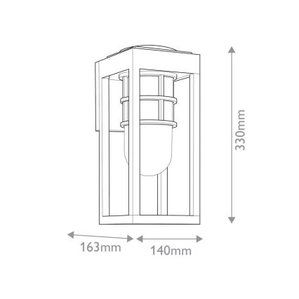 Kichler - Iluminação de parede exterior HONE 1xE27/60W/230V IP44 preto