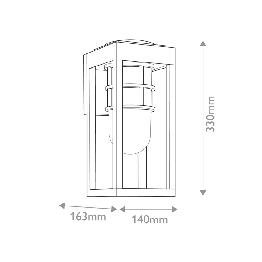 Kichler - Iluminação de parede exterior HONE 1xE27/60W/230V IP44 preto