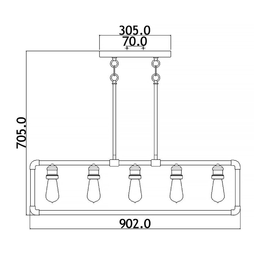 Kichler - Candeeiro suspenso IMAHN 5xE27/60W/230V
