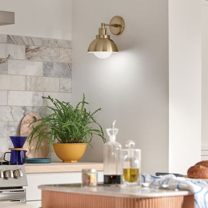 Kichler - Candeeiro de parede NIVA 1xE27/40W/230V latão