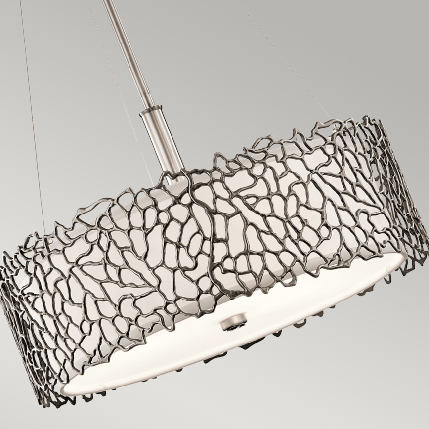 Kichler - Candeeiro suspenso SILVER CORAL 3xE27/100W/230V cromado mate