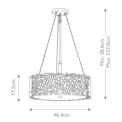 Kichler - Candeeiro suspenso SILVER CORAL 3xE27/100W/230V cromado mate