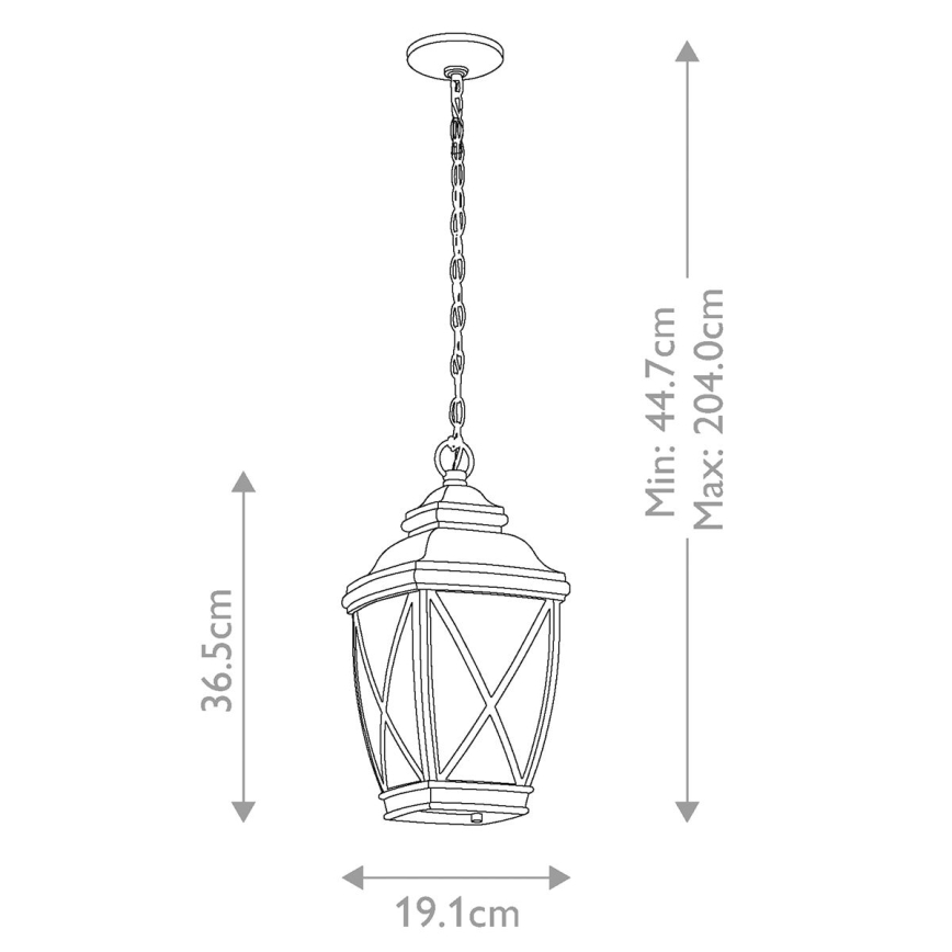 Kichler - Candeeiro suspenso exterior TANGIER 1xE27/60W/230V IP44