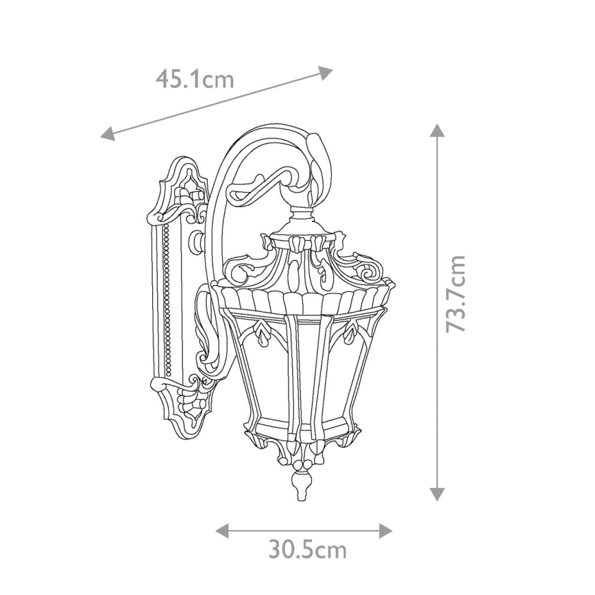 Kichler - Iluminação de parede exterior TOURNAI 3xE14/60W/230V IP44