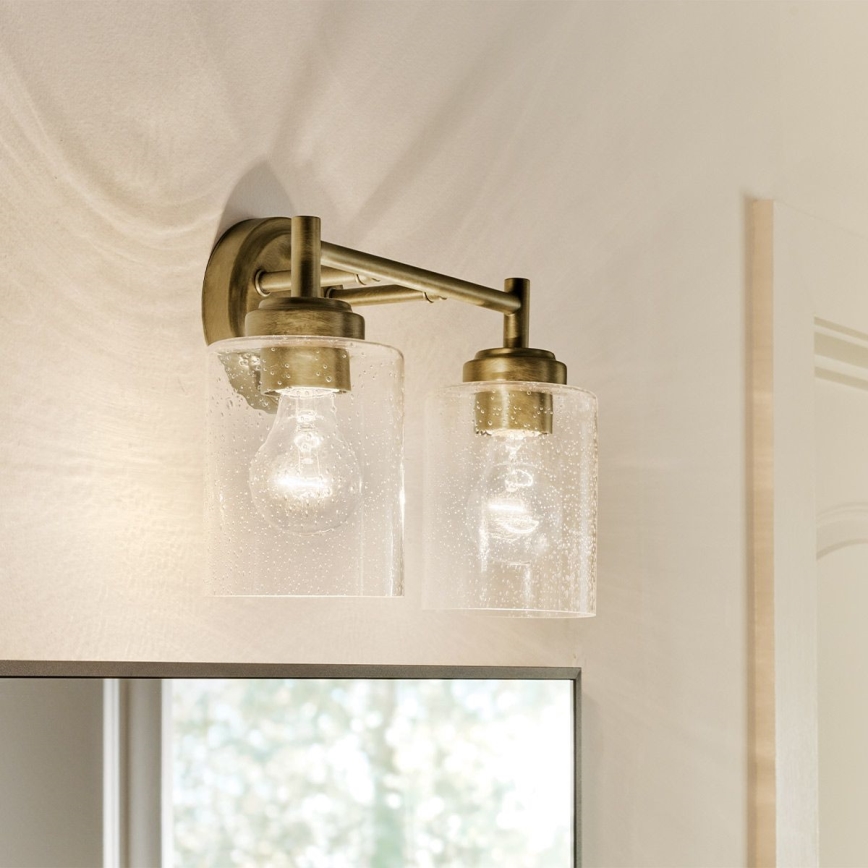 Kichler - Candeeiro de parede WINSLOW 2xE27/60W/230V latão