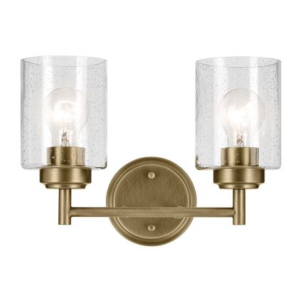 Kichler - Candeeiro de parede WINSLOW 2xE27/60W/230V latão